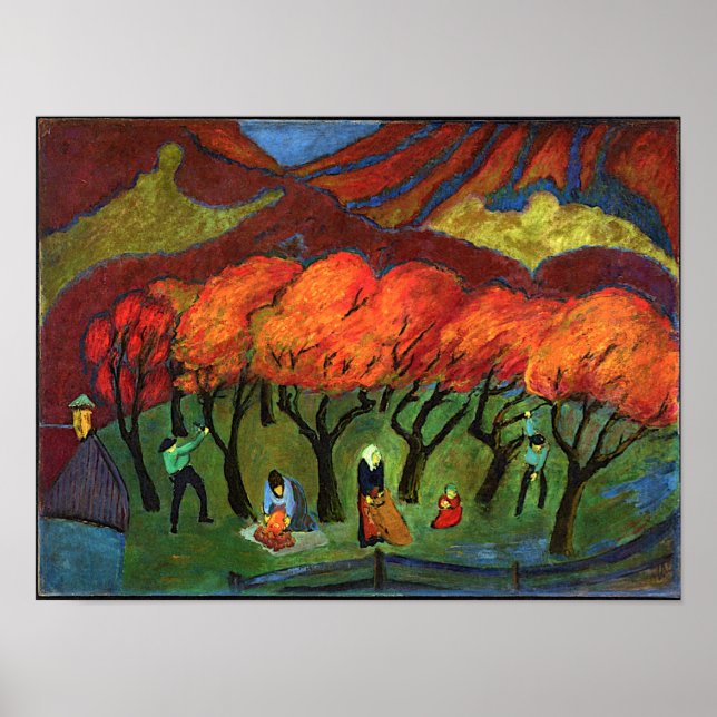 Pôster Marianne von Werefkin - Colheita de Frutas em Mont (Frente)