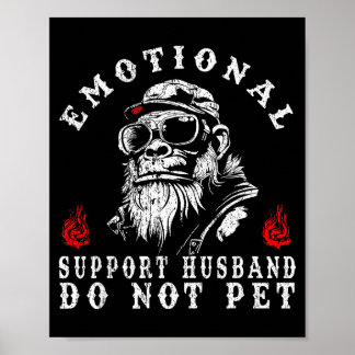 Poster Marido de apoio emocional não acaricie macaco engr