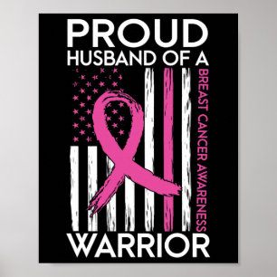 Poster Marido De Um Esquadrão De Apoio ao cancer de mama 