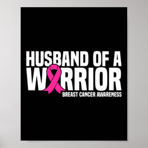 Poster Marido De Um Guerreiro Cancer De Fita Rosa Awa