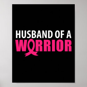 Poster Marido De Um Guerreiro Cancer De Fita Rosa Awa