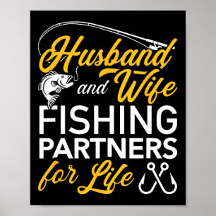 Poster Marido e Mulher Parceiros de Pesca Para a Vida