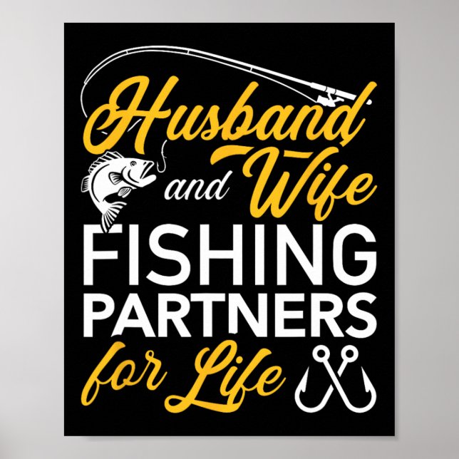 Poster Marido e Mulher Parceiros de Pesca Para a Vida  (Frente)