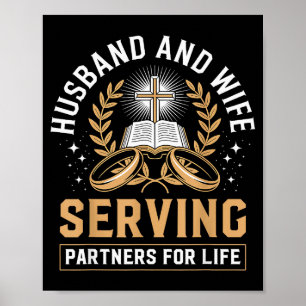 Poster Marido e Mulher Parceiros de Serviço Casal Cristão