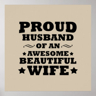 Poster marido orgulhoso de uma esposa incrível e bonita