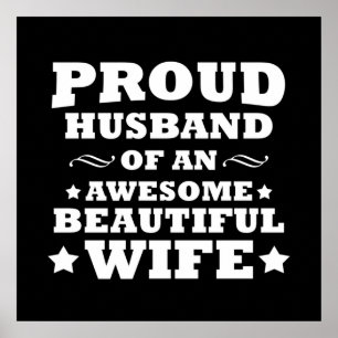 Poster marido orgulhoso de uma esposa incrível e bonita