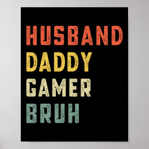 Poster Marido Papai Gamer Bruh Dia dos Pais Vídeo Engraça