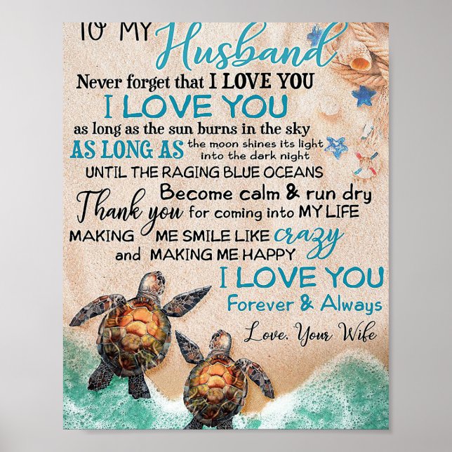 Poster Marido Para Meu Marido Tartaruga (Frente)
