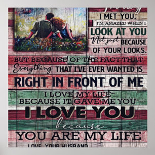 Poster Marido Para Minha Esposa - Letra Presente de Cot