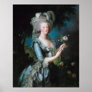 Poster Marie Antoinette com uma Rosa de Elisabeth Le Brun