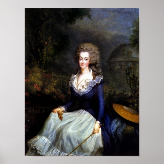 Poster Marie Antoinette devant le temple - Dagoty (Frente)