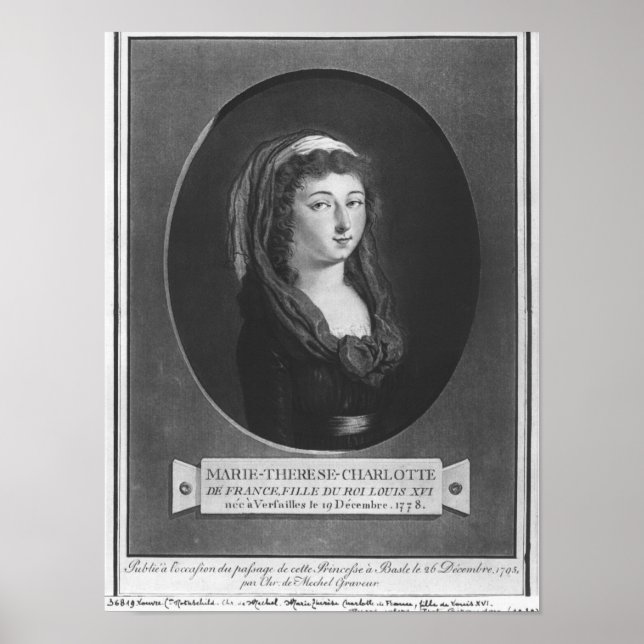 Poster Marie-Therese-Charlotte de France, 17 anos (Frente)
