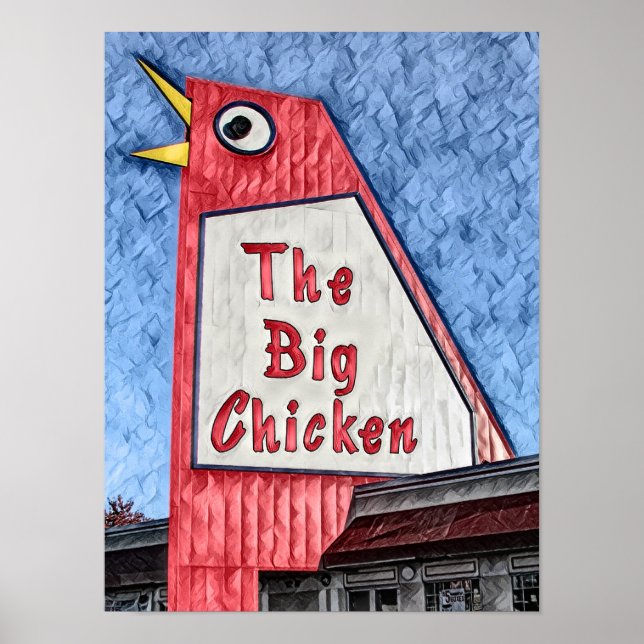 Poster Marietta Georgia Big Chicken pintando (Frente)