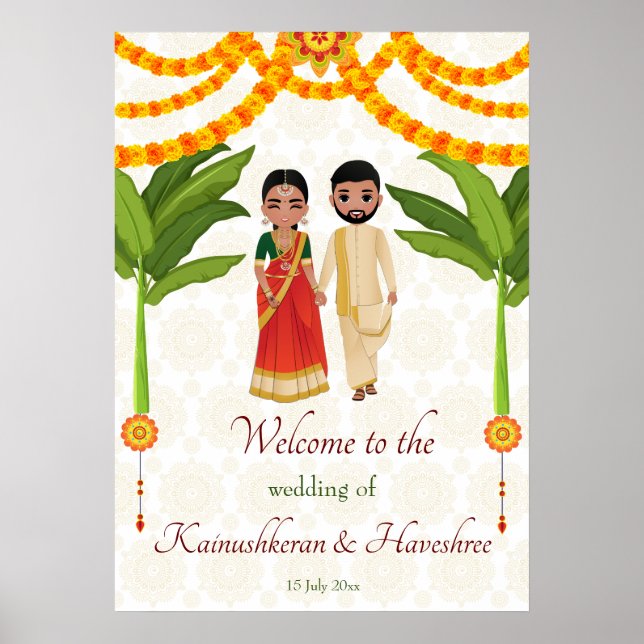 Poster Marigóis de casamento de Telugu Tamil são bem-vind (Frente)