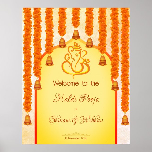 Poster Marigold garlands Haldi Ganesh pooja (Frente)