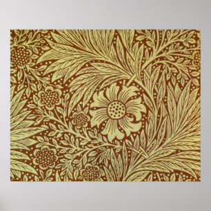 Poster Marigold William Morris Padrão Antiquado da Flor