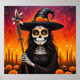 Poster MarigoldDayOfTheDeadWitch