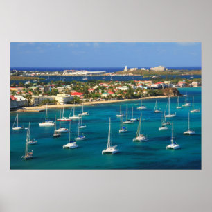 Pôster Marigot Harbor Waterfront, St. Martin