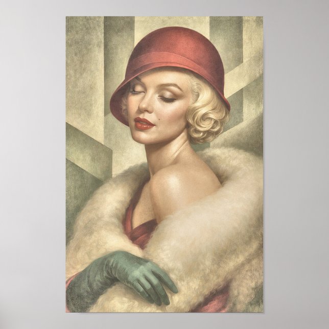 Poster Marilyn in Art Deco (Frente)