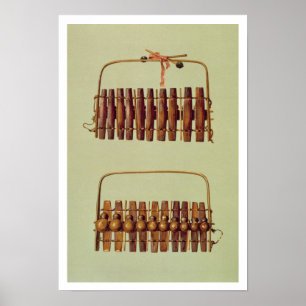 Poster Marimba, frente e verso, sul-africano, de