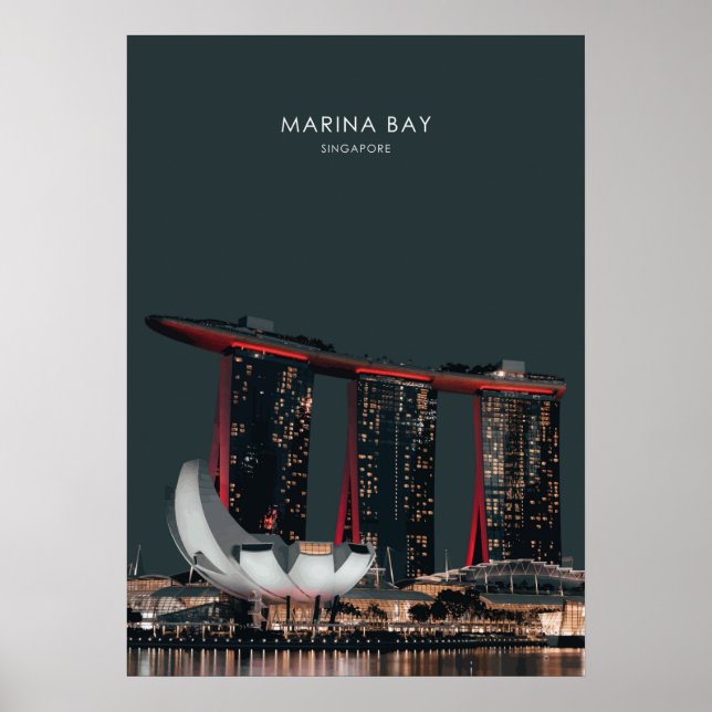 Poster Marina Bay, Singapura Viagem Trabalho de arte (Frente)