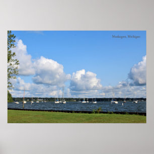 Poster Marina em Muskegon, Michigan