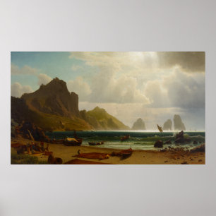 Poster Marina Piccola, Capri por Albert Bierstadt