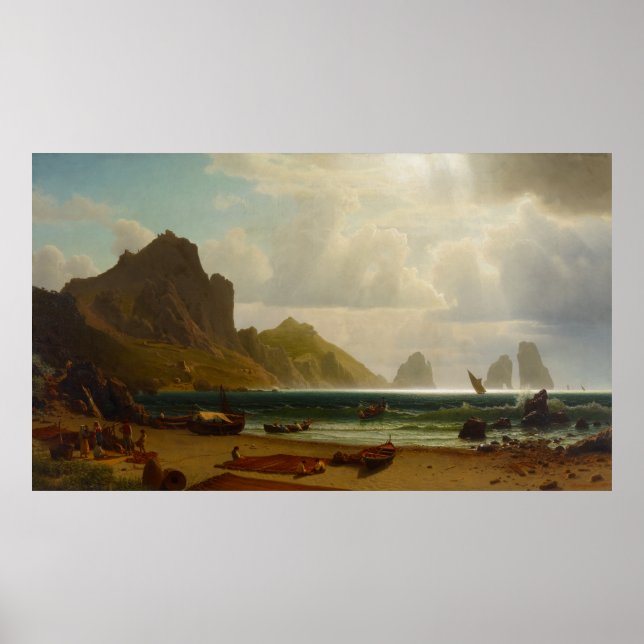 Poster Marina Piccola, Capri por Albert Bierstadt (Frente)