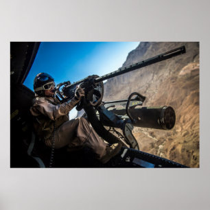 Poster Marine Gunner Unloads on a Target