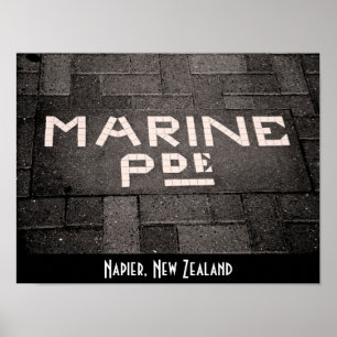 Poster Marine Parade, Napier, Nova Zelândia