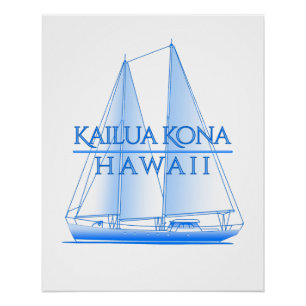 Pôster Marinheiro à vela costeira de Kailua Kona
