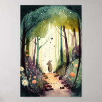 Marinheiro bonitinho de arte aquática em floresta 