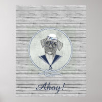 Marinheiro engraçado adorável ahoy boxer dog