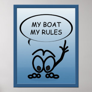 Poster Marinheiros Meu Barco Minhas Regras Engraçado Pos