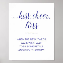 Poster Marinho Azul Beijo Cheer Toss Flor Confetti Casame