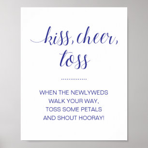 Poster Marinho Azul Beijo Cheer Toss Flor Confetti Casame