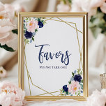 Poster Marinho Azul Dourado Aquarela Sinal de Favoritos F<br><div class="desc">Este elegante conjunto de chás de panela apresenta um conjunto de buquês marinhos e pincéis dentro de um quadro geométrico dourado moderno. Esta suíte inclui cartões de gabinete, placas e suprimentos personalizados do partido, como guardanapos. Se você precisar de assistência com personalização, incluindo mudanças de cor ou de texto, ou...</div>