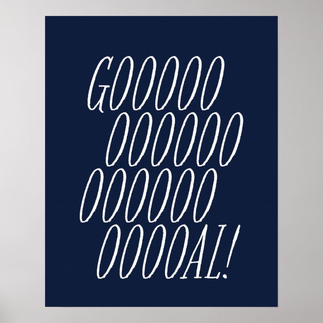 Poster Marinho azul-gol de futebol (Frente)