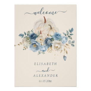Pôster Marinho Azul Pumpkin FallinLove Poster brilhante C