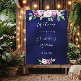 Poster Marinho azul violeta violeta púrpura floral bem-vi
