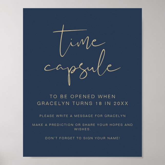 Poster MARINHO CAITLIN Chá de fraldas Azul Sinal da cápsu (Frente)