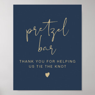 Poster MARINHO CAITLIN e Dourado sinal de Bar Pretzel min