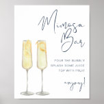 Poster MARINHO CAITLIN Símbolo de Bar Mimosa Bridal Moder<br><div class="desc">Este bar mimosa apresenta duas mimosas estilhaçadas, uma fonte manuscrita escura, combinação de cores azul e branco marinho e uma design minimalista moderna. Altere facilmente a fonte e a cor de fundo para corresponder ao seu evento. Isto é perfeito para um casamento, chá, chá de panela, festa de noivado ou...</div>