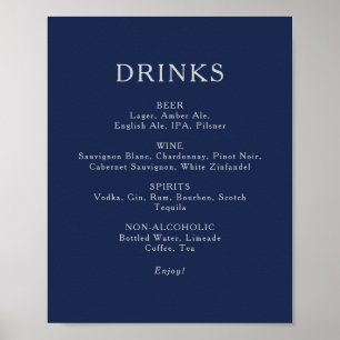 Poster Marinho Clássico - Símbolo de Menu Bebidas de Ca