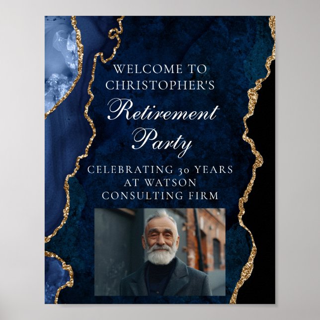 Poster Marinho de Fotografia do Elegant Retirement Party  (Frente)