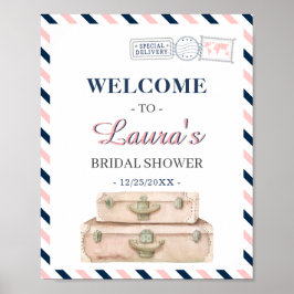 Poster Marinho de linha aérea mundial - Boas-vindas