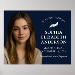 Poster Marinho de tributo à memória do memorial moderno