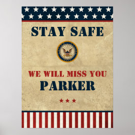 Poster Marinho dos EUA | Emblema Marinho | Farewell Party