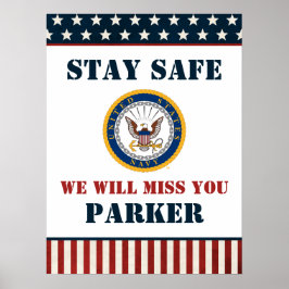 Poster Marinho dos EUA | Emblema Marinho | Farewell Party