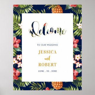 Poster Marinho e Dourado | Placa de Boas-Vindas de Casame